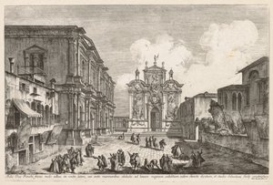 Ansichten von Venedig: Campo S. Rocco, 1741 von Michele Marieschi
