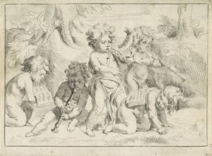 Fünf musizierende Kinder von Michiel Frans van der Voort