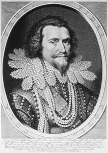 Porträt von George Villiers, 1. Herzog von Buckingham (1592-1628), graviert von Willem Jacobsz. Delff (1580-1638), 1626