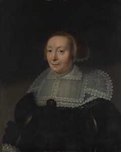 Porträt einer Frau mit Spitzenkragen, ca. 1632-35 von Michiel Jansz van Mierevelt