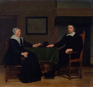 Porträt von Adriaen Corver und seiner Frau Rijckje Theulingh von Michiel van Musscher