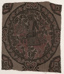 Fragment mit einem Reiterfalkner-König, Iran oder Irak, Abbasidenzeit