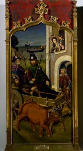 Der Leichnam des Heiligen Jakobus kommt in Galicien an von Miguel (school of) Ximenez