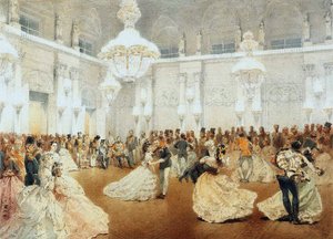 Ball im Konzertsaal des Winterpalastes während des offiziellen Besuchs von Nasir al-Din Shah im Mai von Mihaly von Zichy