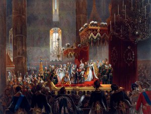 Huldigung der kaiserlichen Familie an Zar Alexander II., Moskau, 1856 von Mihaly von Zichy