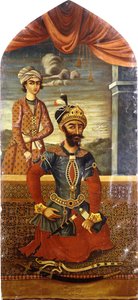 Porträt von Dschingis Khan mit einem jungen Begleiter von Mihr Ali