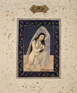 Eine Kurtisane kniend, ca. 1765 von Mihr Chand
