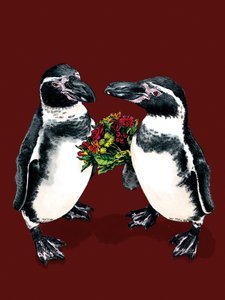 Jubiläumspinguine auf Rotoxid, 2020 von Mike Davis