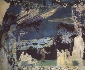 Italien. Nacht in Neapel. Vorhangdesign für die Private Russische Oper (1891) von Mikhail Aleksandrovich Vrubel