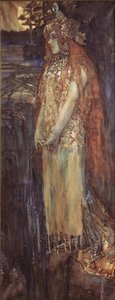 Sängerin Nadezhda Zabela-Vrubel als Prinzessin Volkhova in der Oper Sadko von N. Rimsky-Korsakov, 1898 von Mikhail Aleksandrovich Vrubel