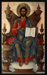 Der Erlöser auf dem Thron von Mikhail Alexeyevich Soplyakov