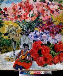 Blumen und eine Puppe von Mikhail Nikolayevich Yakovlev