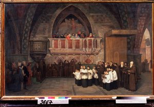 Vesper in der Kirche des heiligen Franz von Assisi, Italien von Mikhail Petrovich Botkin