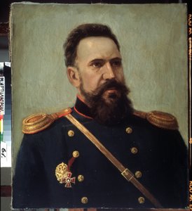 Porträt des Militärs und Ingenieurs Sergei Mosin, Erfinder des Mosin-Nagant-Gewehrs von Mikhail Petrovich Gerets