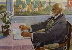 Porträt des russischen Physiologen Iwan Pawlow von Mikhail Vasilievich Nesterov
