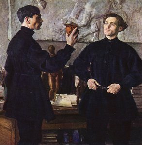 Porträt der Korin-Brüder, Künstler von Mikhail Vasilievich Nesterov
