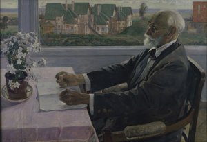 Porträt des Physiologen, Psychologen und Arztes Iwan P. Pawlow 1849-1936, 1935 von Mikhail Vasilievich Nesterov