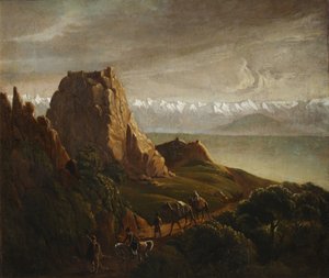 Kaukasische Landschaft mit Kamelen von Mikhail Yuryevich Lermontov