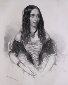 Porträt von Emília Lemouton (Barabás Miklós, 1845) von Miklós Barabás