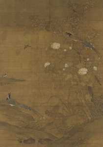 Elstern, Seidenschwanz, Hibiskus und Zimt, ca. 1400 von Ming Dynasty Chinese School