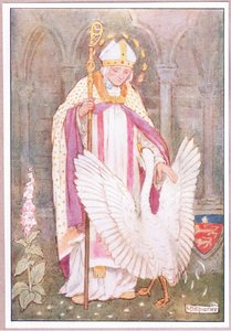 St. Hugh und der weiße Schwan (Lithographie) von Minnie Didbin Spooner