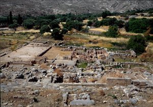 Minoische Zivilisation: Blick auf die Ruinen des Palastes von Zakros, gebaut um 1700-1650 v. Chr. Kreta von Minoan