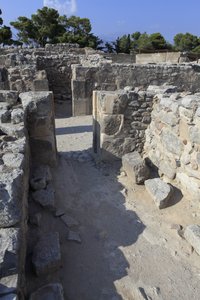 Minoische archäologische Stätte von Phaistos. Die westlichen Magazine von Minoan