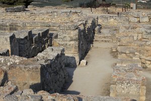 Minoische archäologische Stätte von Phaistos. Blick auf den Nordostkomplex von Minoan
