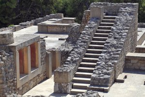 Östlicher Teil des Palastes des Königs Minos in Knossos zwischen dem Megaron der Königin und dem zentralen Hof von Minoan