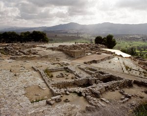 Ansicht der Ruinen von Phaistos, 2700-1200 v. Chr. von Minoan