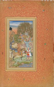 Prinz auf Pferd bietet einem Jüngling Wein an, ca. 1600 von Mir Ali Al Husayni