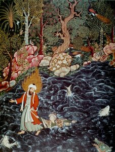 Der Prophet Elija rettet Prinz Nur ad-Dahr aus dem Hamzanama, 1562-1577