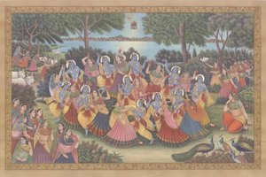 Krishnas göttlicher Waldtanz von Mirza Baig