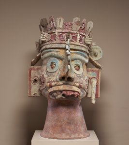Kopf des Regengottes Tlaloc, Späte Postklassik, ca. 1300-1521