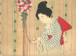 Ornamentkugel aus dem kuchie Frontispiz eines Romans, ca. 1906 von Mizuno Toshikata