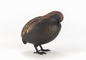 Weihrauchdose in Form einer Wachtel, eines von einem Paar, Tokio, Edo-Periode von Mochizuki Hanzan