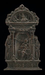 Madonna und Kind auf dem Thron mit dem heiligen Antonius Abt und dem heiligen Hieronymus von Moderno