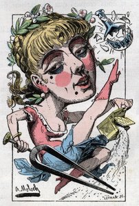 Allegorie der Operette, die Ende des 19. Jahrhunderts in Mode war