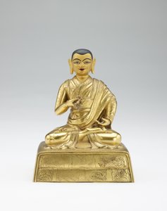 Zwölfter Dalai Lama, Trinlay Gyatso, aus einem Teilset von Lamas und Lehrern, Mitte 19. Jahrhundert
