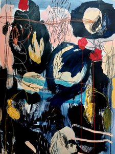 Dunkler abstrakter Fluss von Monika Riethmueller