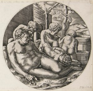 Bacchus und Putti von Monogrammist B