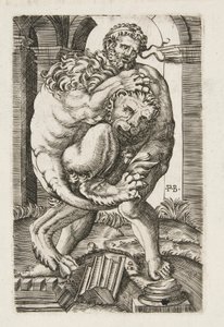 Herkules und der nemeische Löwe von Monogrammist B