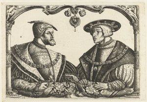 Karl V. und Ferdinand I. von Monogrammist CB met boom (attributed to)
