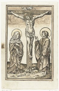 Christus am Kreuz, mit Maria und Johannes