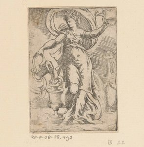 Frau mit Kannen und Krügen