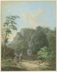 Landschaft mit sitzendem Mann und stehender Frau