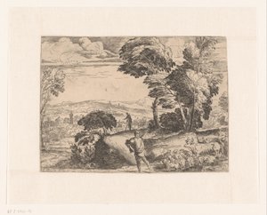Landschaft mit Hirten von Monogrammist IF (graveur)