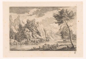 Berglandschaft mit Fluss von Monogrammist MEG