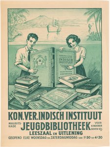 Plakat für die Jugendbibliothek des Königlichen Indischen Instituts in Amsterdam von Monogrammist WB