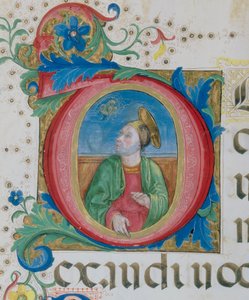 Gott erscheint einem Heiligen, Miniaturdetail eines Psalmenbuchs von Monte di Giovanni del Fora